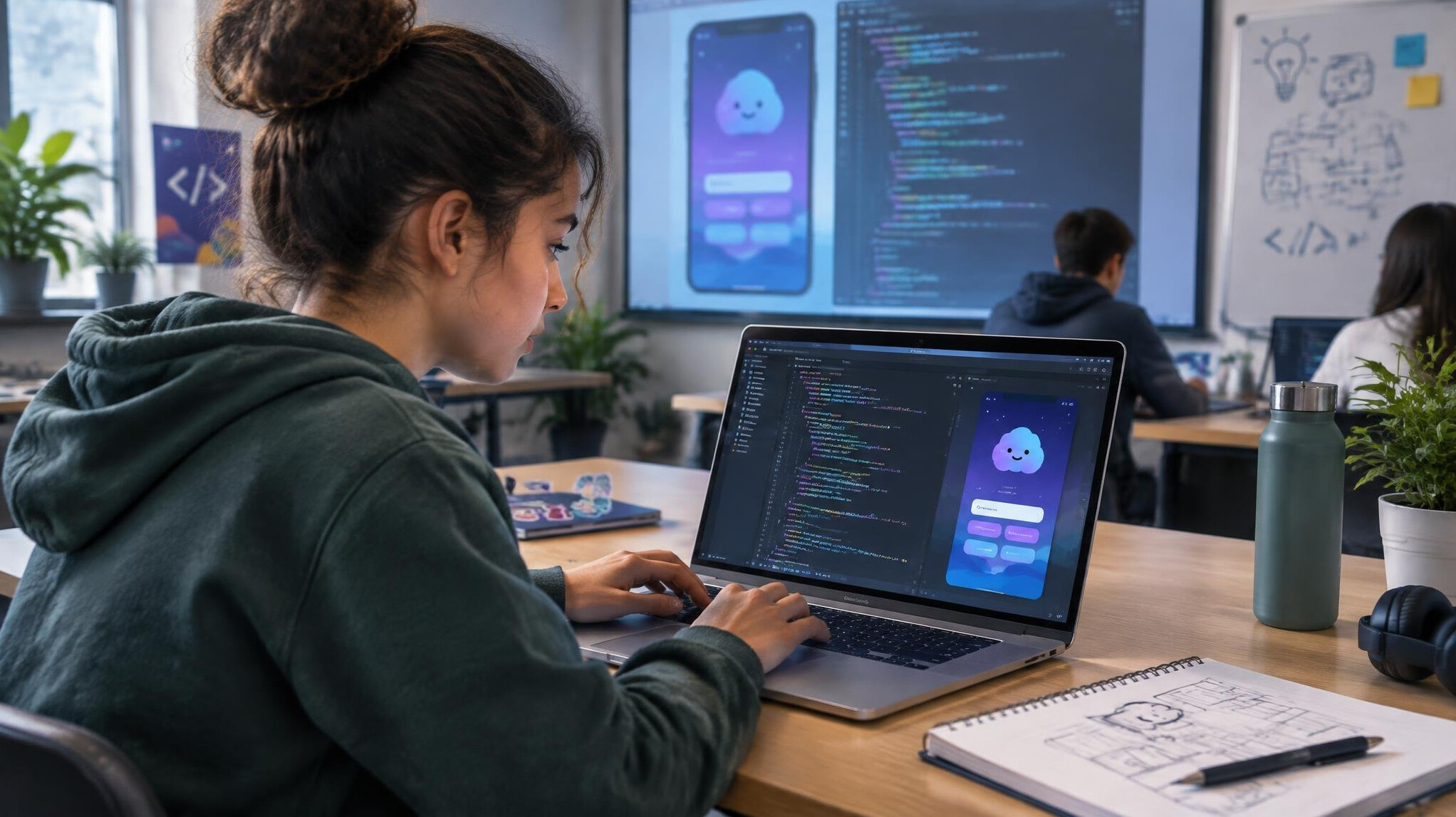 young person building app