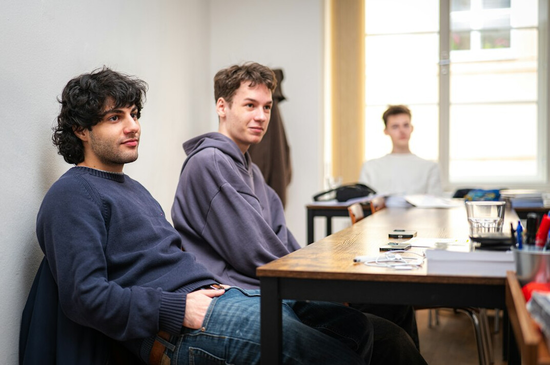 programming students in classroom