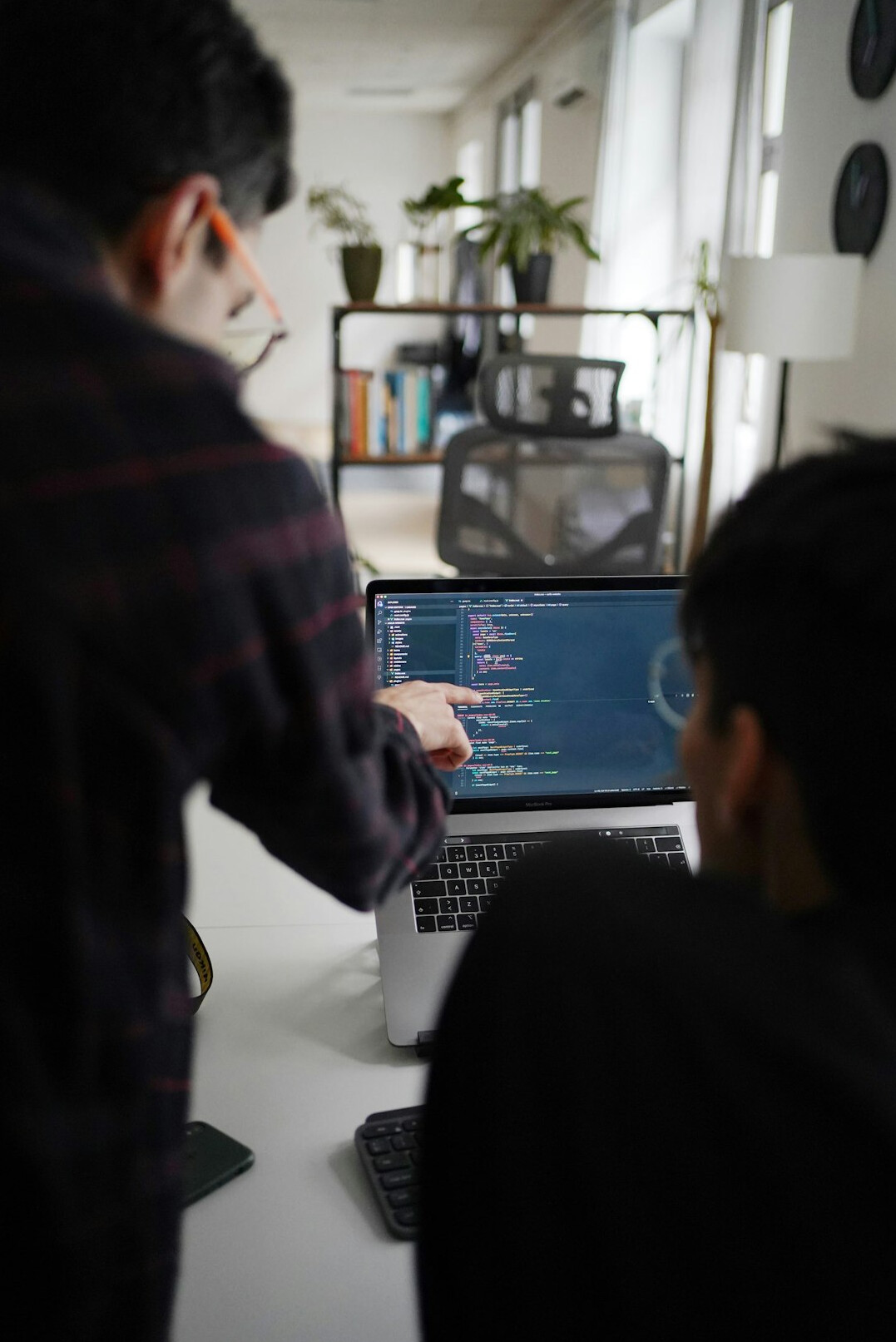 group of students in coding class